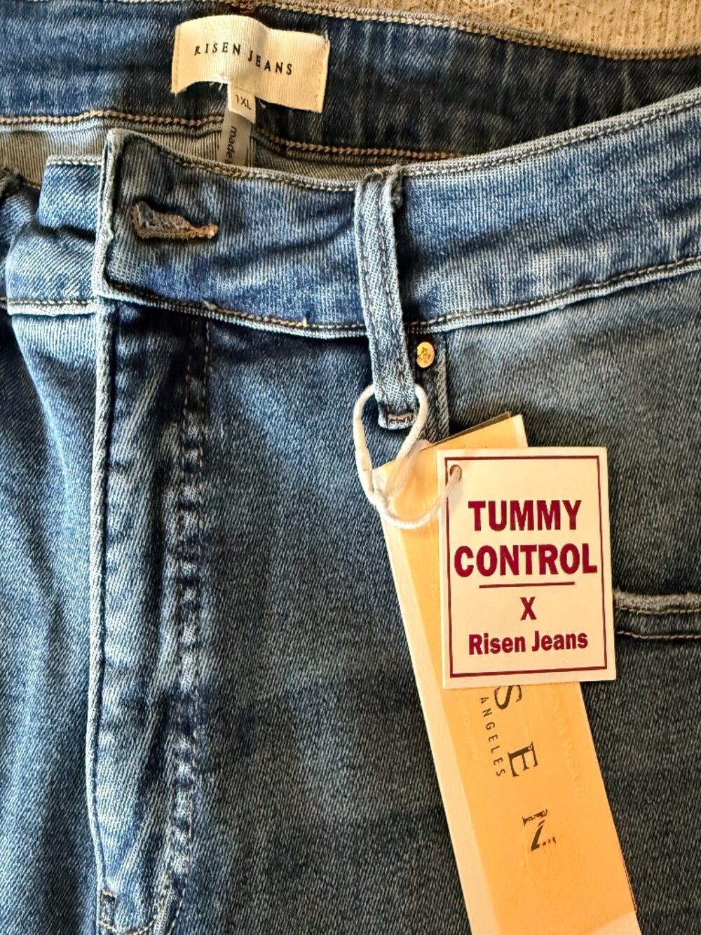 NWT! Risen High Rise Wide Leg Raw Hem Jeans Size 1X Tummy Control - Picture 6 of 9